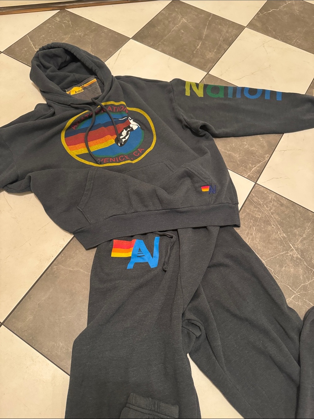 Aviator Nation  Charcoal Sweat set